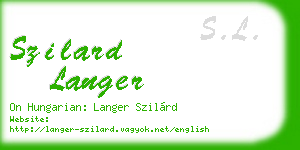 szilard langer business card