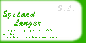 szilard langer business card